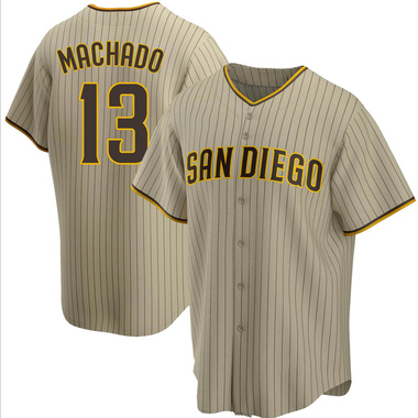 Sand/Brown Manny Machado Men's San Diego Padres Alternate Jersey - Replica Big Tall