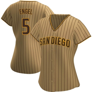 Tan/Brown Adam Engel Women's San Diego Padres Alternate Jersey - Authentic Plus Size