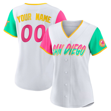 White Custom Women's San Diego Padres 2022 City Connect Jersey - Replica Plus Size