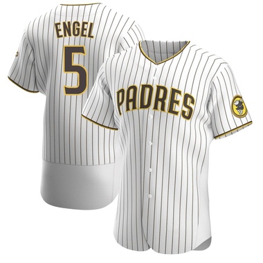 White/Brown Adam Engel Men's San Diego Padres Home Jersey - Authentic Big Tall