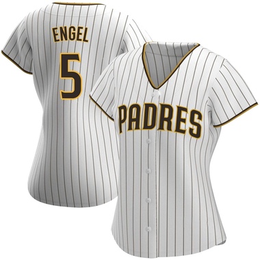 White/Brown Adam Engel Women's San Diego Padres Home Jersey - Authentic Plus Size
